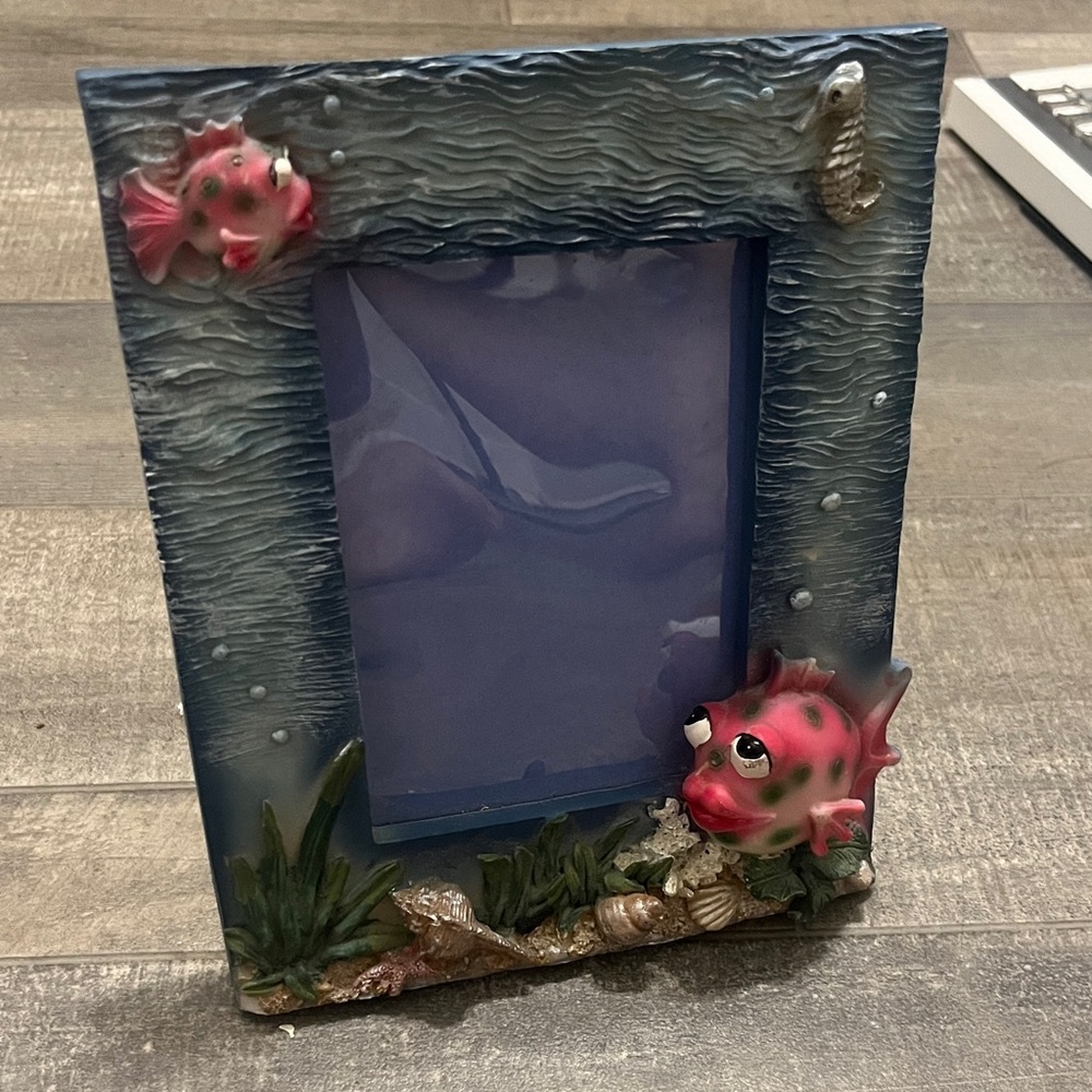 Nautical Picture Frame with Pink Fish by [Brand]
